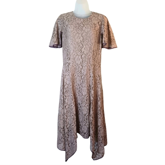 Donna Karan Dresses & Skirts - DONNA KARAN New York Full Lace Beige Tan    Maxi Dress Size 10 Great Condition